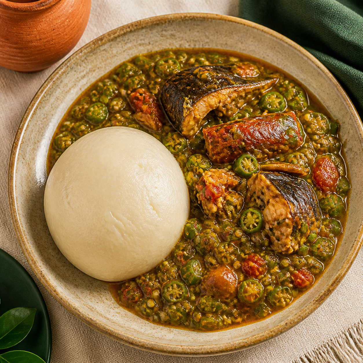 Banku with Okra Stew