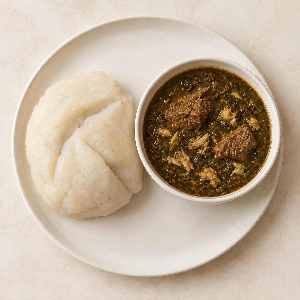 Tuwo Shinkafa with Miyan Kuka